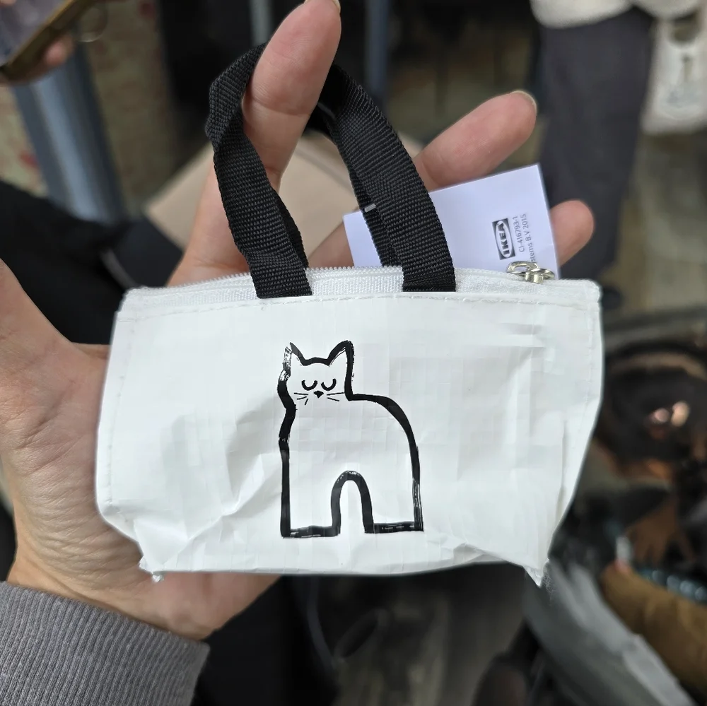 New IKEA Knolig Coin Purse with Cat - Picture 1 of 2